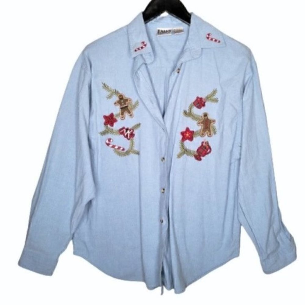 VTG Falls Creek Christmas Gingerbread  Button Up